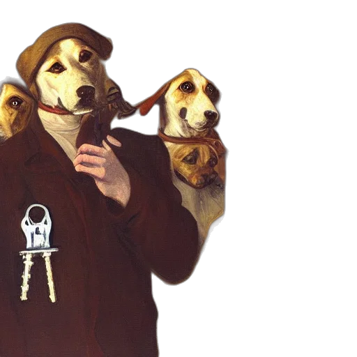 staff, jacket, concept art, dog transparent PNG cut-out