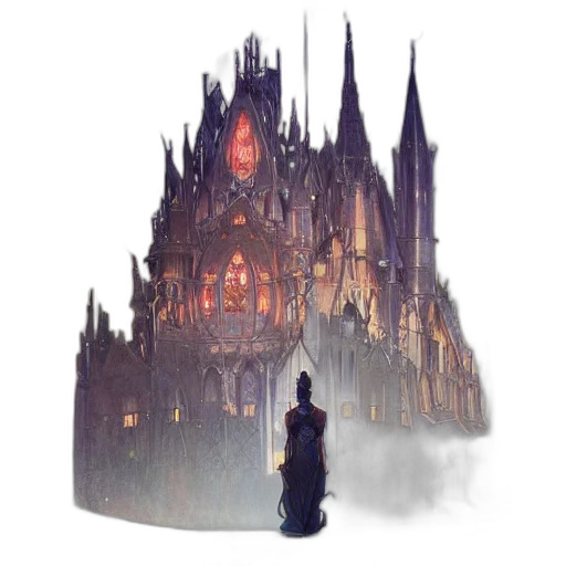 building, concept art, fantasy art, pixel art transparent PNG cut-out