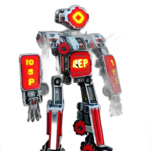 robot, weapon, staff, 3d render transparent PNG cut-out