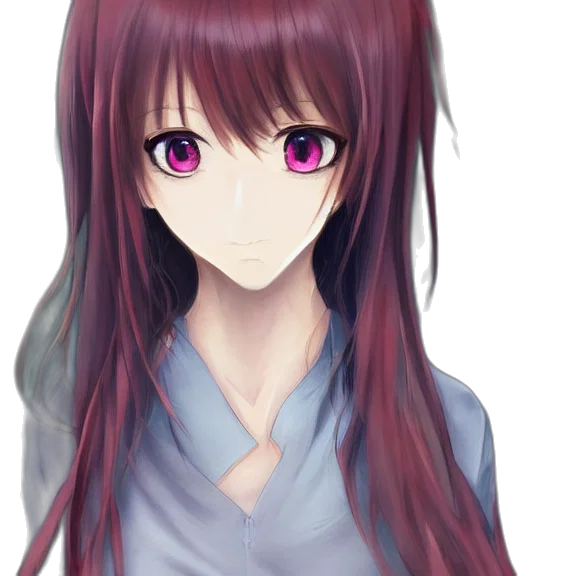 face, dress, hair, staff transparent PNG cut-out