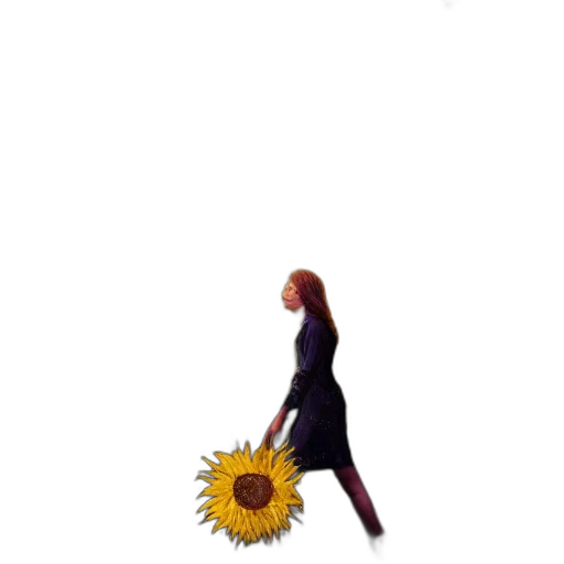 flower, umbrella, staff, dress transparent PNG cut-out