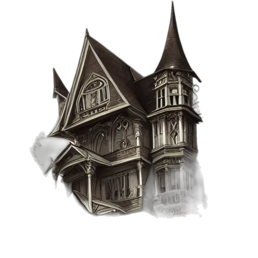 building, concept art, fantasy art, 3d render transparent PNG cut-out