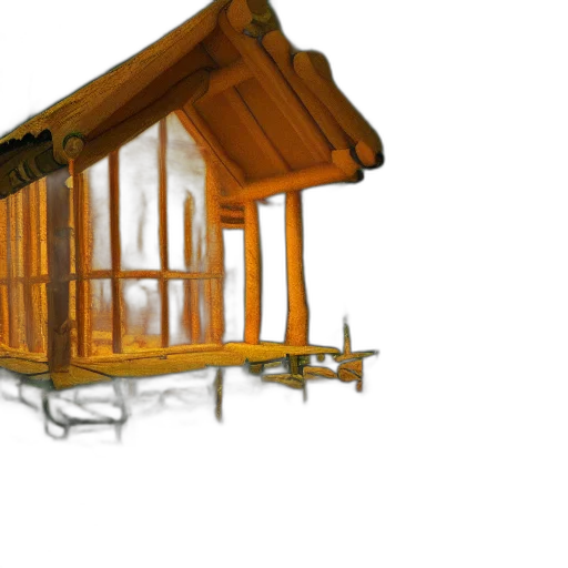 furniture, building, umbrella, 3d render transparent PNG cut-out
