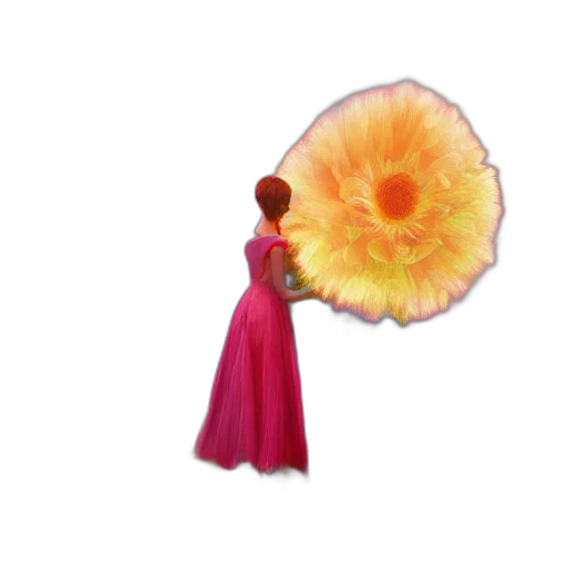 umbrella, flower, dress, hair transparent PNG cut-out
