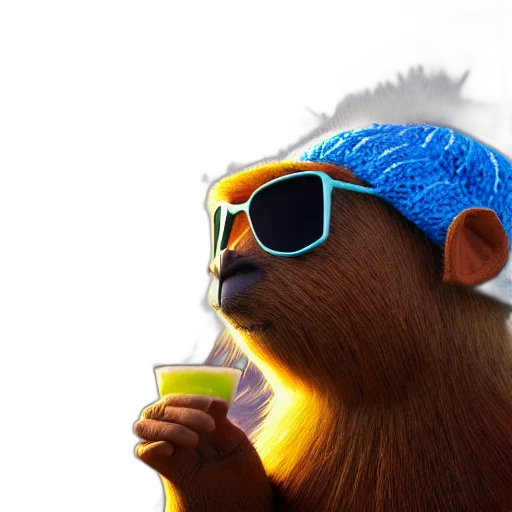 hat, animal, staff, 3d render transparent PNG cut-out