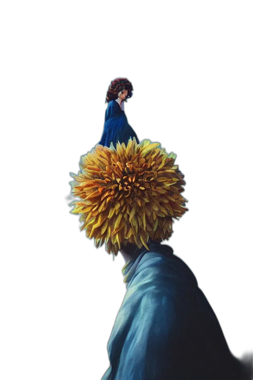 crown, flower, hair, face transparent PNG cut-out