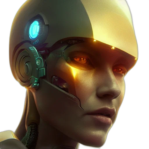 robot, face, cyberpunk, concept art transparent PNG cut-out