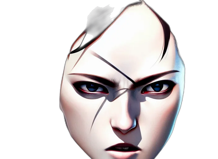 face, mask, robot, 3d render transparent PNG cut-out