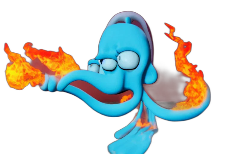 staff, dragon, creature, 3d render transparent PNG cut-out