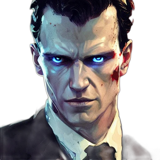 face, comic book art, concept art, photorealistic transparent PNG cut-out