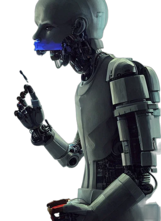robot, staff, mask, concept art transparent PNG cut-out