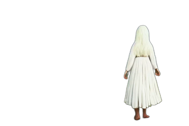 dress, hair, mask, creature transparent PNG cut-out