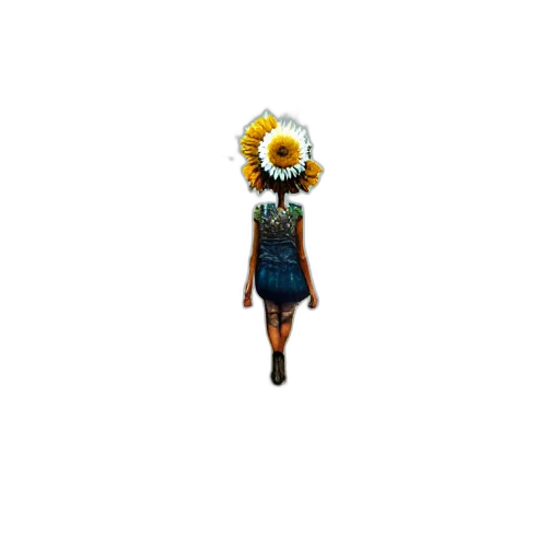 flower, dress, staff, jewelry transparent PNG cut-out
