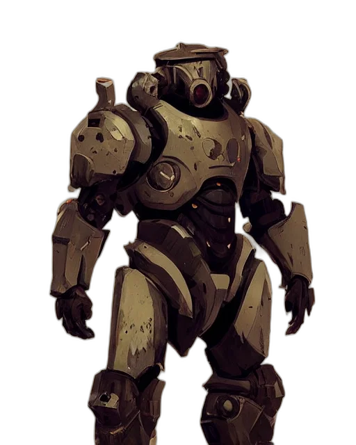robot, concept art, 3d render, pixel art transparent PNG cut-out