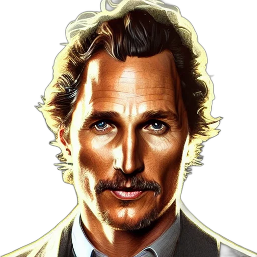 face, photorealistic, comic book art, cartoon transparent PNG cut-out