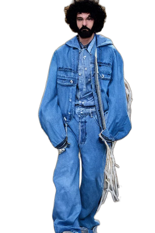 jacket, hat, creature, staff transparent PNG cut-out