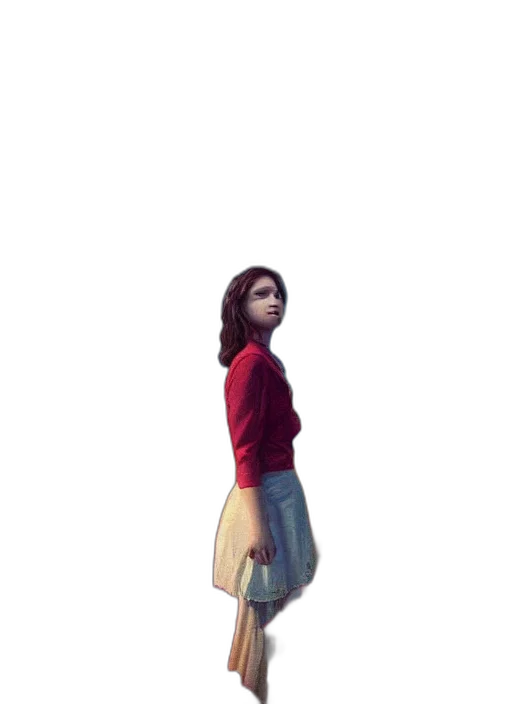 dress, jacket, staff, creature transparent PNG cut-out