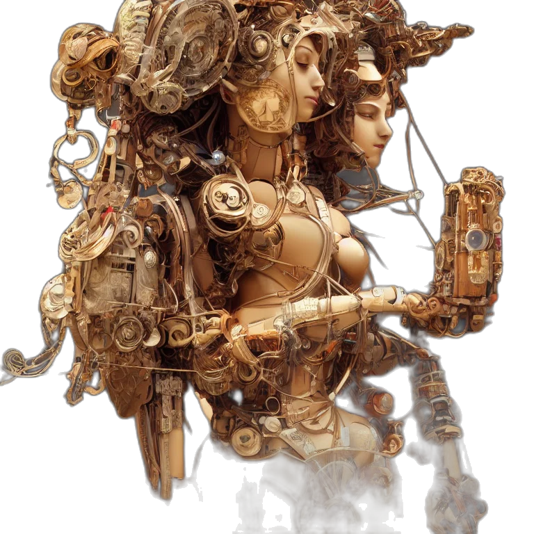 robot, jewelry, crown, face transparent PNG cut-out