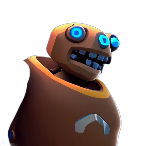 robot, creature, staff, face transparent PNG cut-out
