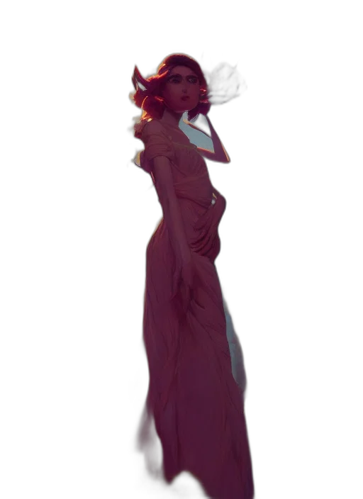 dress, staff, creature, crown transparent PNG cut-out