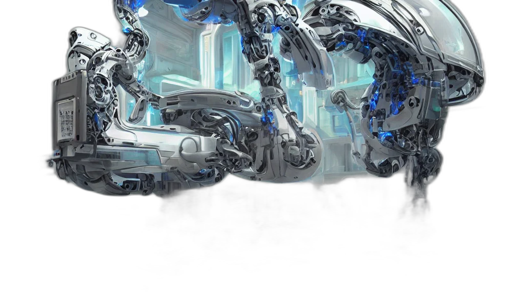 robot, car, concept art, cyberpunk transparent PNG cut-out