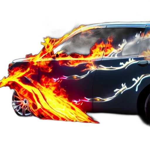 car, dragon, concept art, photorealistic transparent PNG cut-out