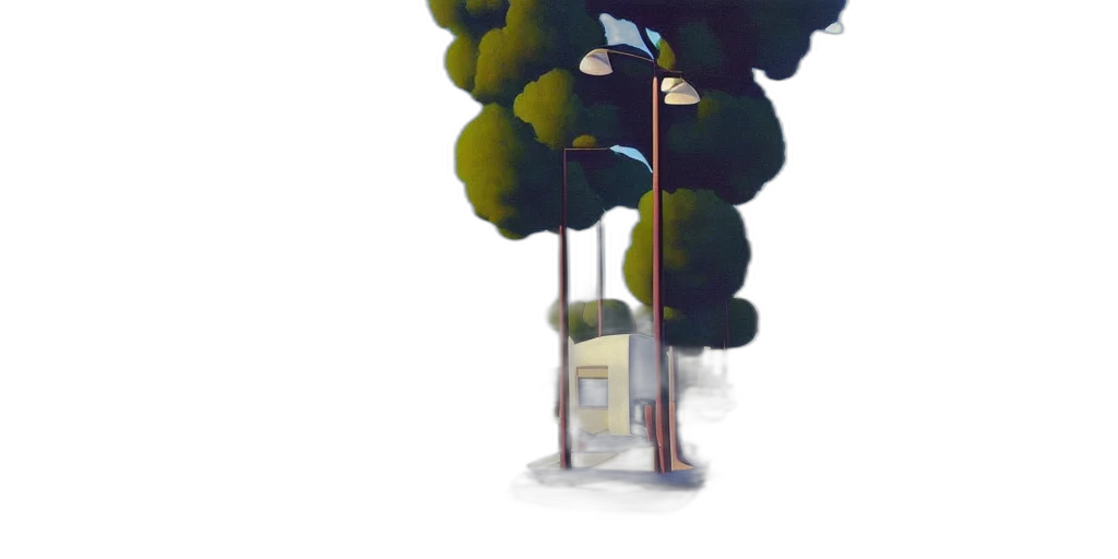 tree, umbrella, staff, robot transparent PNG cut-out