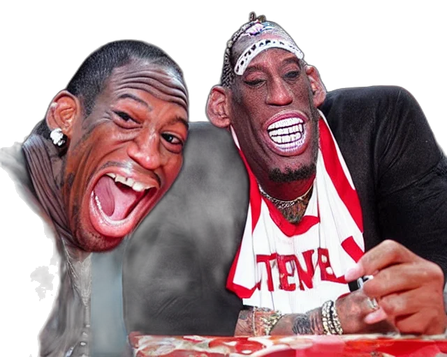 photorealistic, dennis, rodman, has transparent PNG cut-out