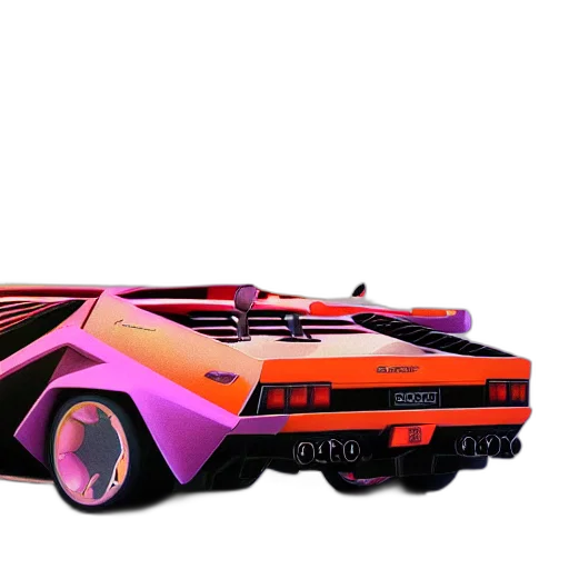 car, weapon, concept art, vaporwave transparent PNG cut-out