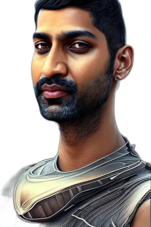 face, staff, robot, photorealistic transparent PNG cut-out