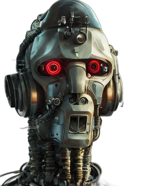 robot, face, mask, cyberpunk transparent PNG cut-out