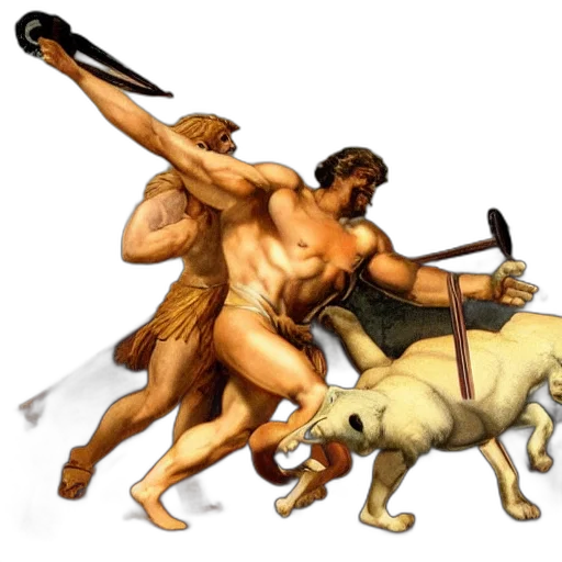 concept art, fantasy art, hercules, fighting transparent PNG cut-out