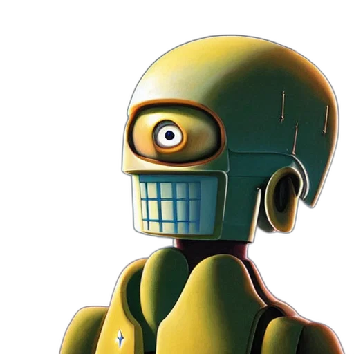 robot, face, 3d render, concept art transparent PNG cut-out