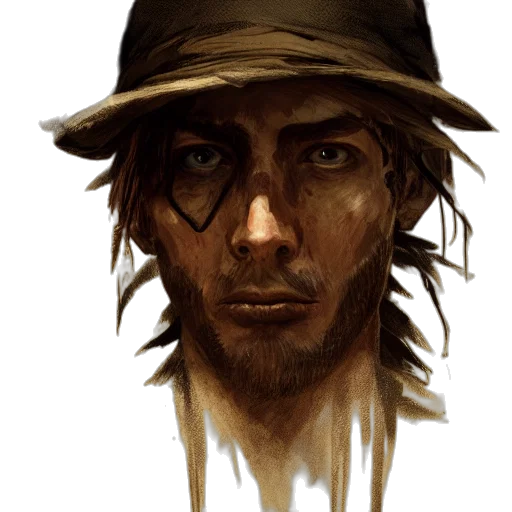 hat, face, staff, concept art transparent PNG cut-out