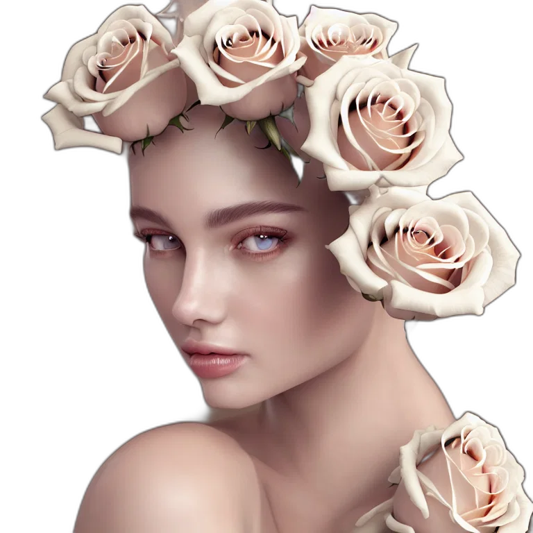 crown, flower, jewelry, face transparent PNG cut-out