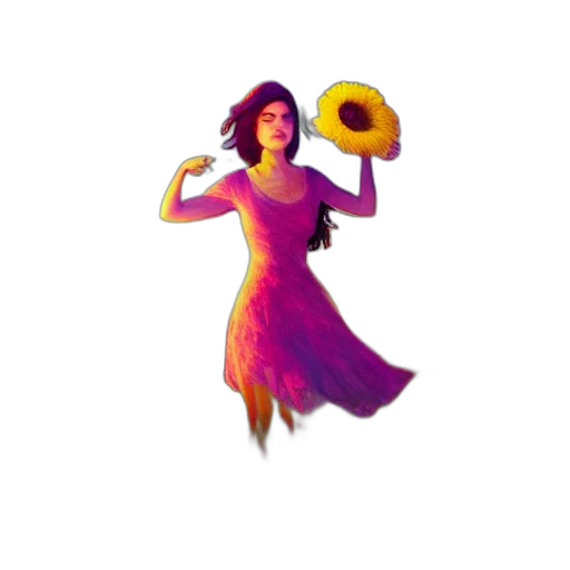 dress, hat, umbrella, flower transparent PNG cut-out