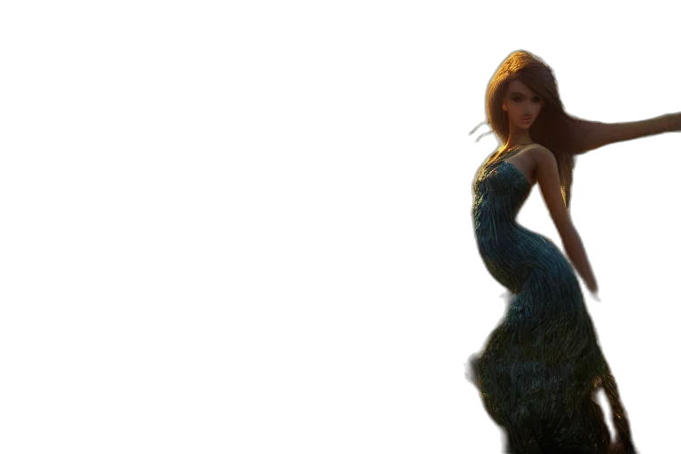 dress, creature, hair, animal transparent PNG cut-out