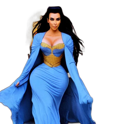 dress, 3d render, concept art, blue transparent PNG cut-out