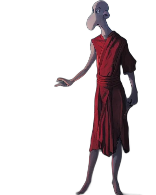 dress, creature, staff, mask transparent PNG cut-out