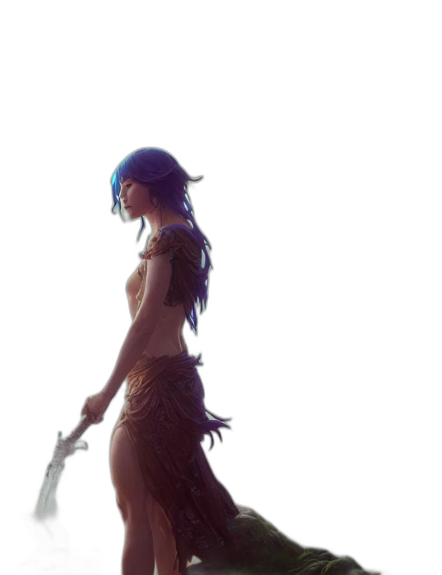 sword, staff, weapon, dress transparent PNG cut-out