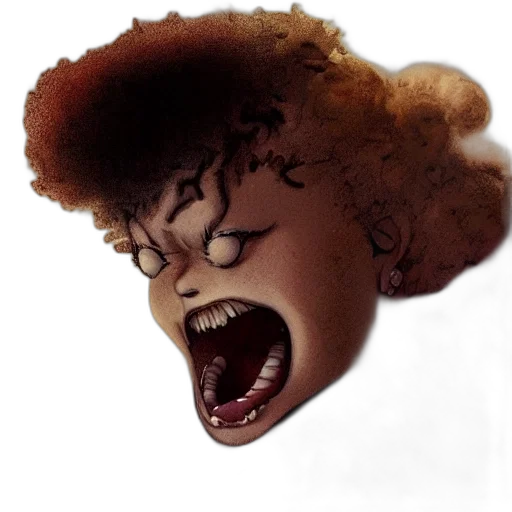 face, hair, mask, creature transparent PNG cut-out