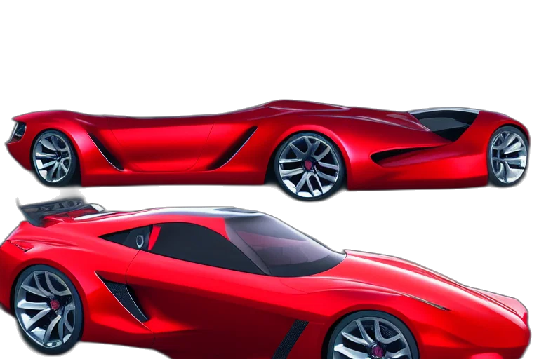 car, 3d render, concept art, photorealistic transparent PNG cut-out