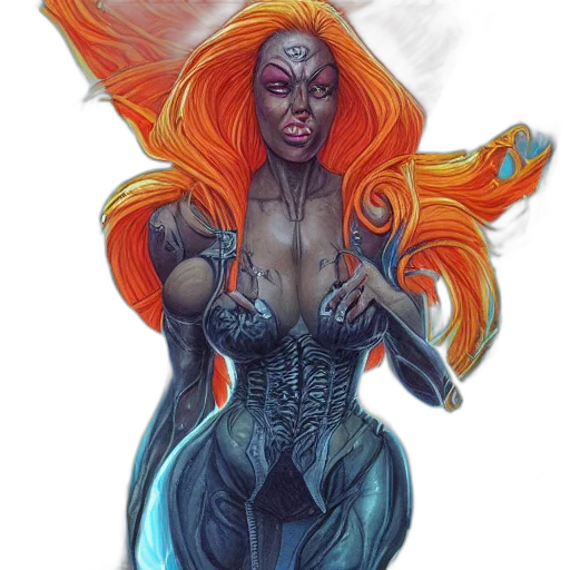 comic book art, concept art, fantasy art, watercolor transparent PNG cut-out