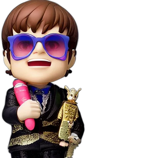 3d render, cartoon, elton, john transparent PNG cut-out
