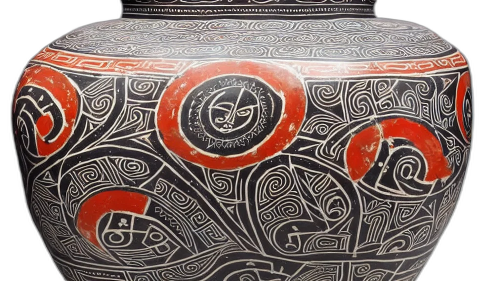 pot, decorative, minoan, art transparent PNG cut-out