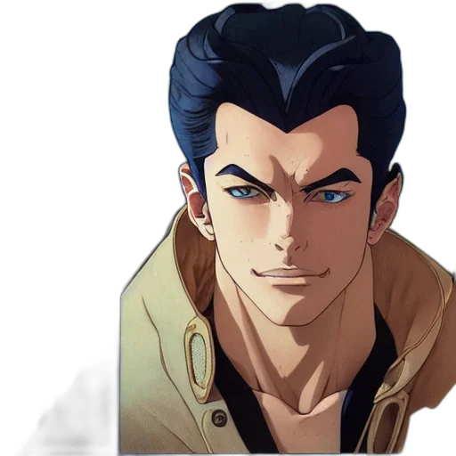 face, jacket, anime, comic book art transparent PNG cut-out