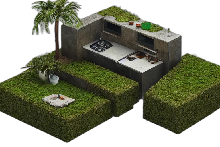 building, furniture, food, 3d render transparent PNG cut-out
