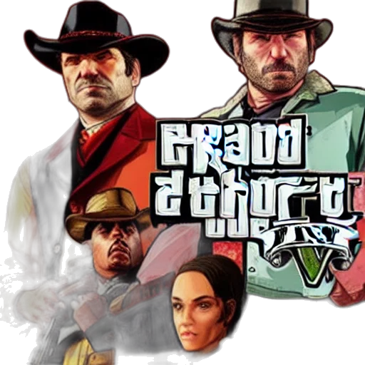 concept art, gta, style, red transparent PNG cut-out