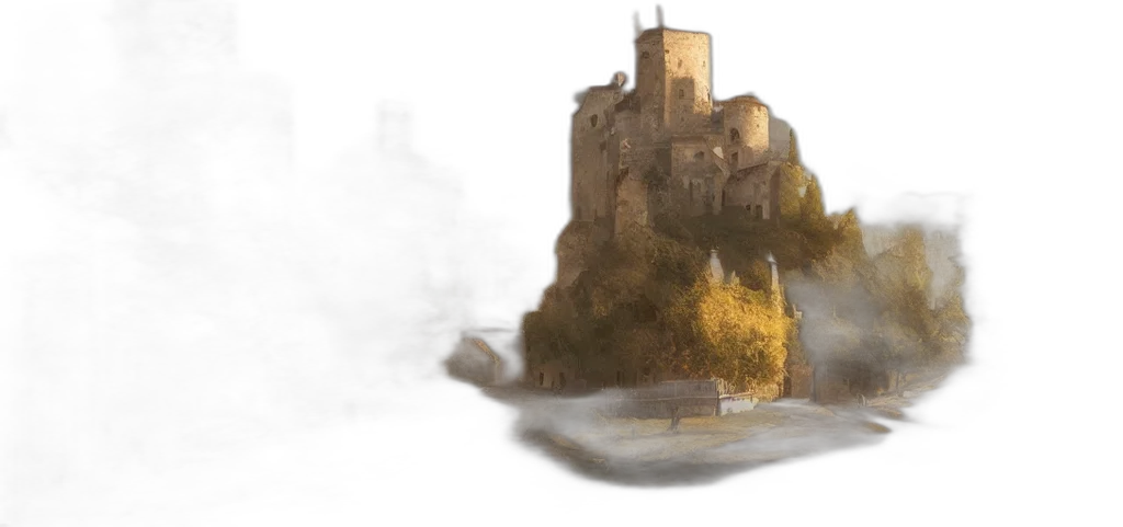 dragon, crown, sword, building transparent PNG cut-out