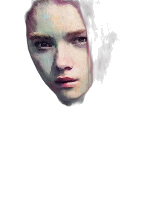 face, mask, hair, creature transparent PNG cut-out